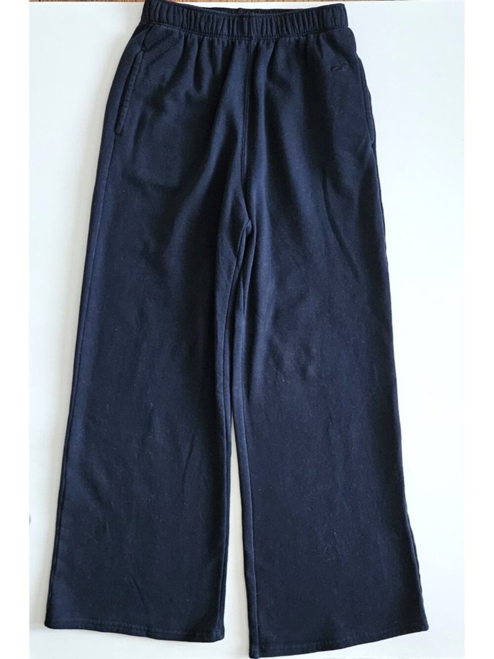 Hollister XS Navy Blue Wide Leg Fleece Loose Sweatpants